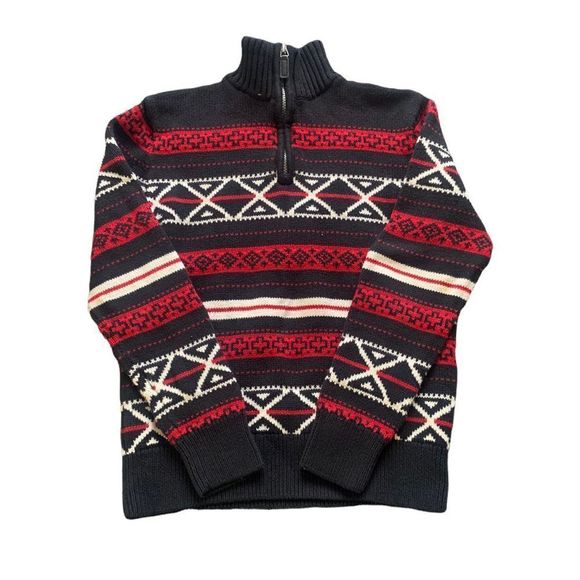 Chaps Quarter Zip Up Aztec Sweater - Picture 1 of 4